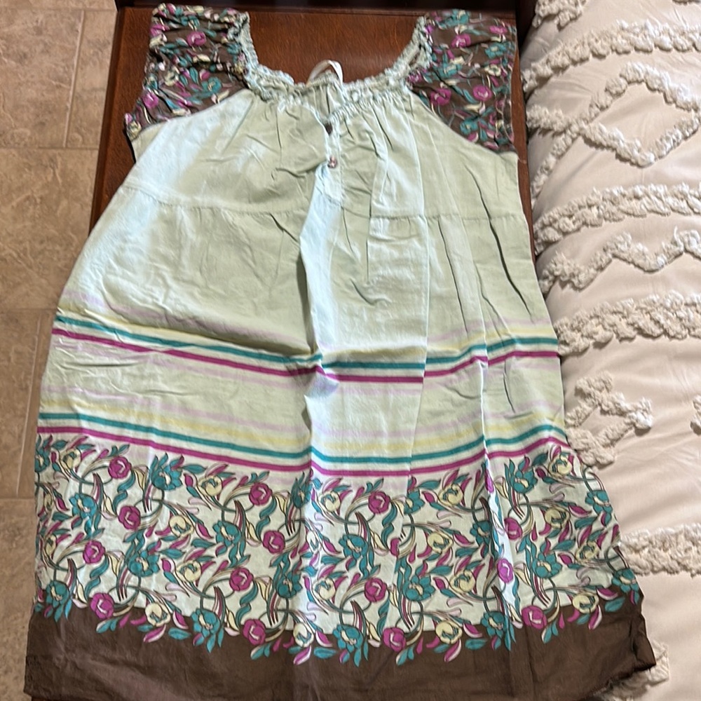 Trinity Green Smocked Cap Sleeve Tunic